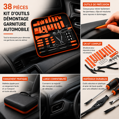 Kit d'Outils de Démontage Garniture Voiture – 38 Pièces