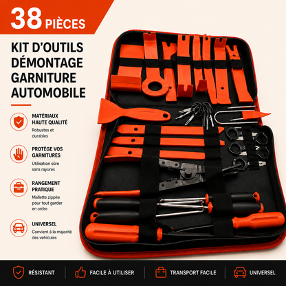 Kit d'Outils de Démontage Garniture Voiture – 38 Pièces